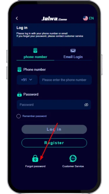 click on Forgot password